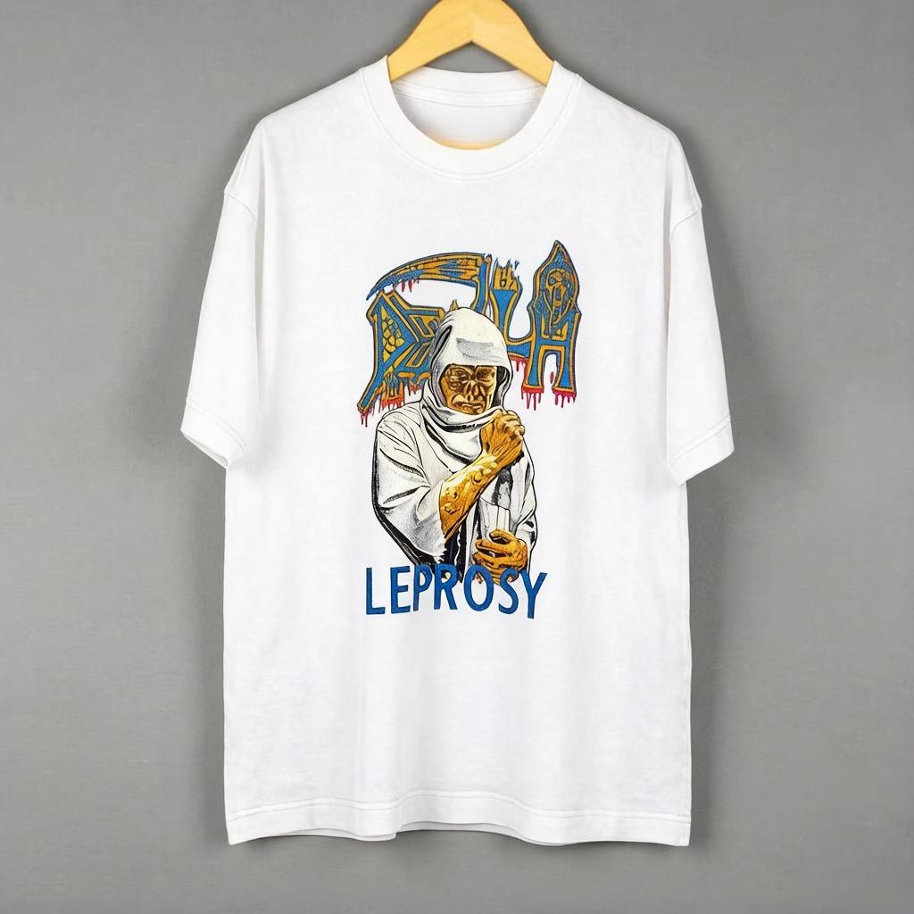 Death Leprosy Tshirt By Ramas Chuchi Shuldiar Made of Metal Dirty Angel Design Cotton Fabric Unisexs Clothing Shortsleeved Shir M
