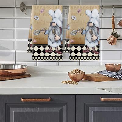 Cleaning Towel Durable Do The Dishes Eco-Friendly Excellent Kitchen Gnomes Pattern Dish for Hotel
