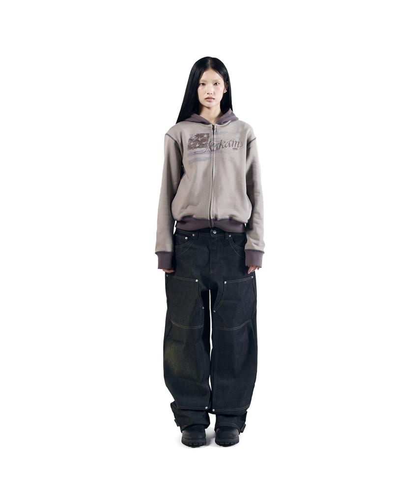 AAKAM Steve Cinch Back Denim Pants (Black)