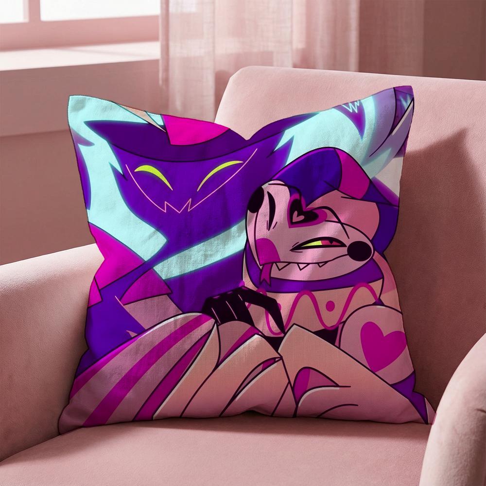 H-Helluva Boss CARTOON Cushion Cover Multi-Scene Pillow Cover for Home & Car - Reversible, Soft & Durable for Daily Use