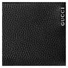 Gucci Script letter logo zipper closure leather card holder wallet men's black