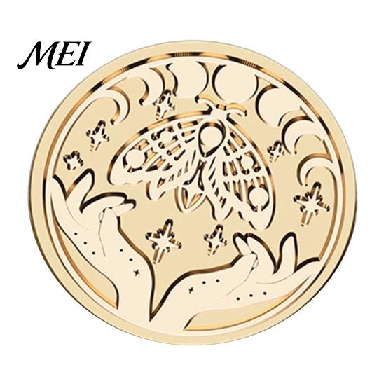 Brass Sealing Head Vintage European Magic Themed Wax Seal Stamp Head, Solid Exquisite Relief Engraved for Journal Envelope Wedding Invitation