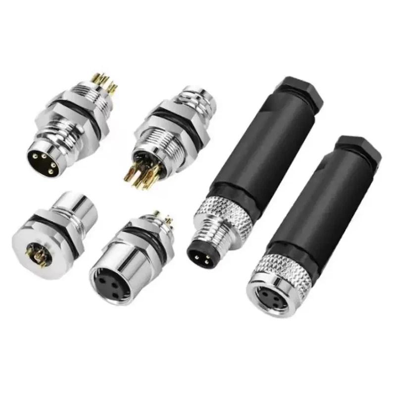 M8 waterproof connector - 3P4P male female M8 waterproof aviation plug socket sensor cable connector