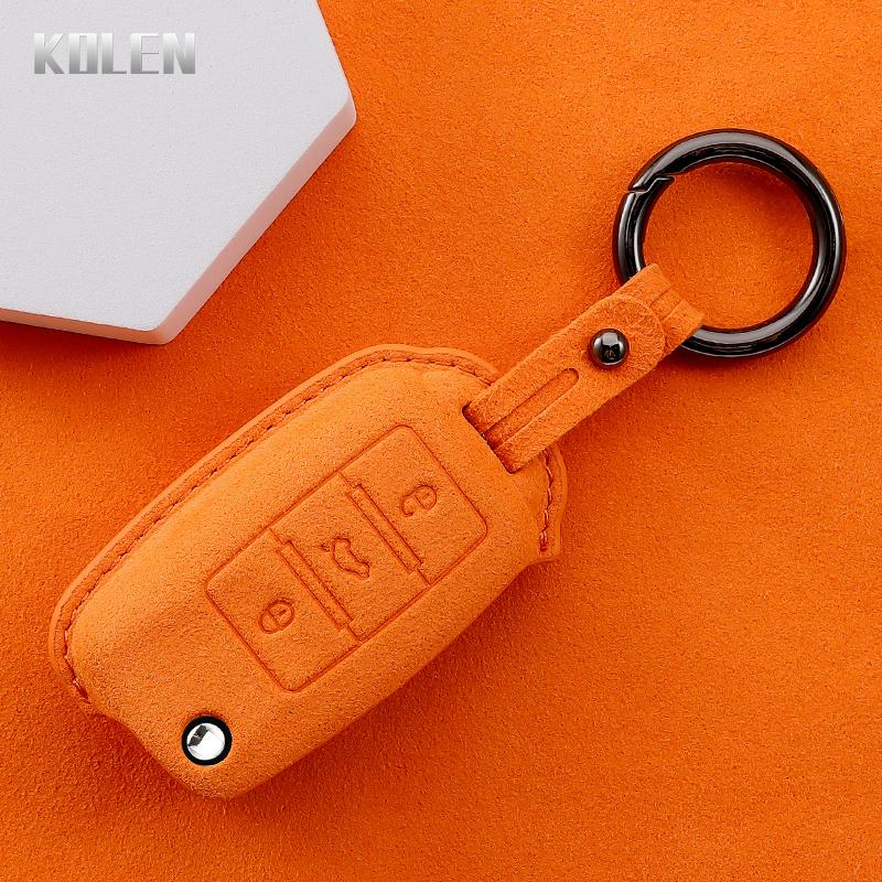 Leather Car Key Case Cover Shell For Volkswagen Vw Polo Golf Passat Tiguan Beetle Caddy T5 Up Eos Skoda Octavia Seat Leon Altea