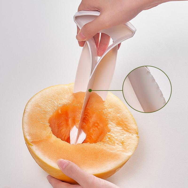 Easy Clean Melon Cutter Melon Prep Tool Melon Cube Cutter Cutting Tool Set Quick Easy Fruit Slicing For Cantaloupe