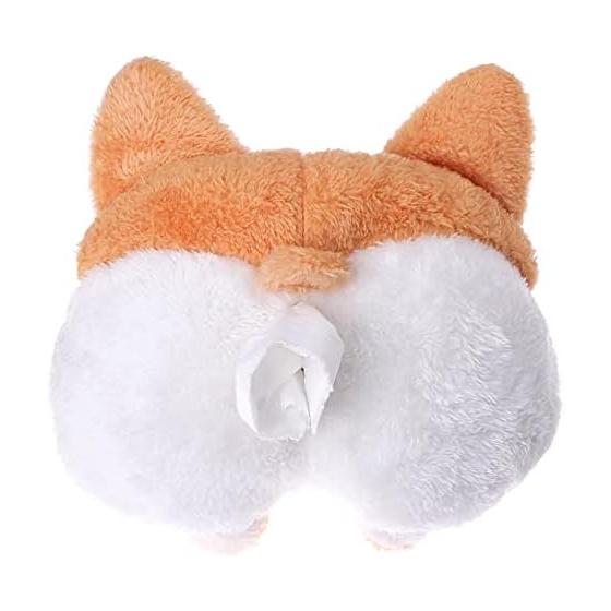 Lubonarie Tissue Case Plush Dog Tissue Cover Corgi Pet Tissue Butt Hanging Car In-Car Butt Funny (Brown)
