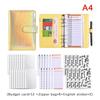 A6 Leather Budget Binder Notebook Notepad Diary Planner Cash Envelopes Pockets For Money Saving Bill Organizer