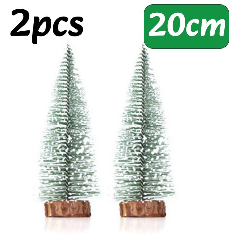 1/2/4PC Mini Christmas Tree Decor with Snow Covered Pine Winter Snow Ornaments Trees Xmas Party Home Party Tabletop Decoration
