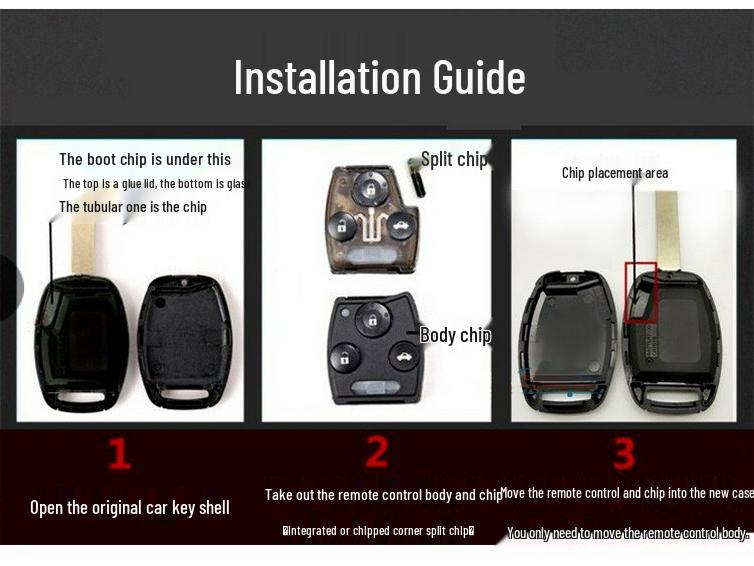 Compatible Remote Key Shell for Honda Accord, Fit, Odyssey, Civic, Spirior, and CRV.