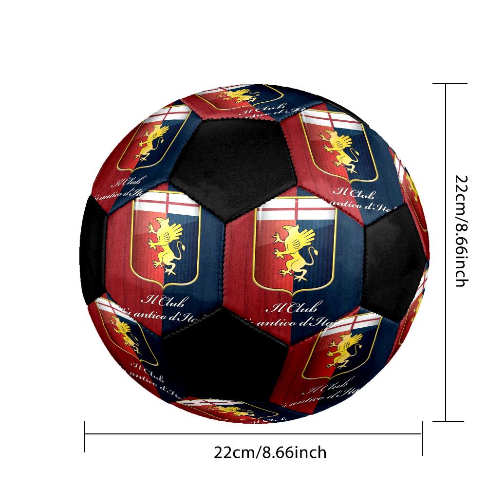 Genoa CFC Indoor Soccer Ball Colorful Machine Stitched PVC Size 5 Team Training Competition Ready Durable High-Bounce Cool Sports Gift