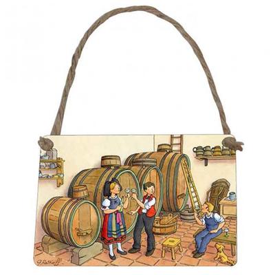 [Q6506] - Kovová tabuľka 'G. Ratkoff' alsaské pivnice - 9x6. 5 cm