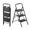3 Step Ladder, Folding Step Stool with Wide Anti-Slip Pedal and Comfort Handgrip, Lightweight 272 Kg Capacity Portable Steel Ladder