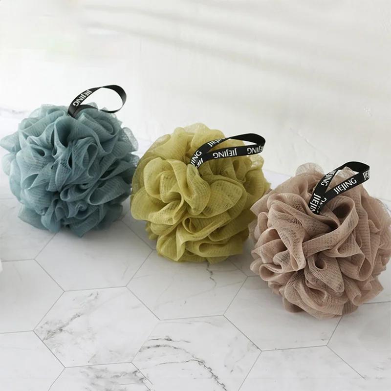 Weiche Netz-Bade-Schwammbälle Körperreiniger Peeling-Schrubber Badekugel Nylon-Reinigungspinsel Duschquaste Badeblume