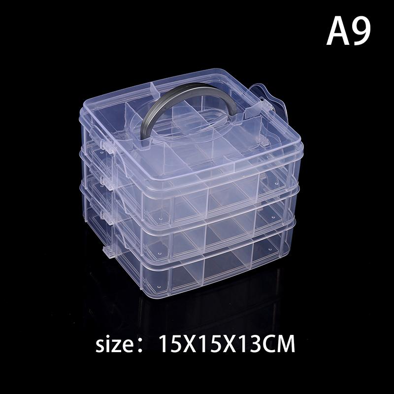 3 Layers Transparent Plastic Jewelry Storage Box Large-Capacity Finishing Box Necklace Ring Stud Earrings Box Ornament Box