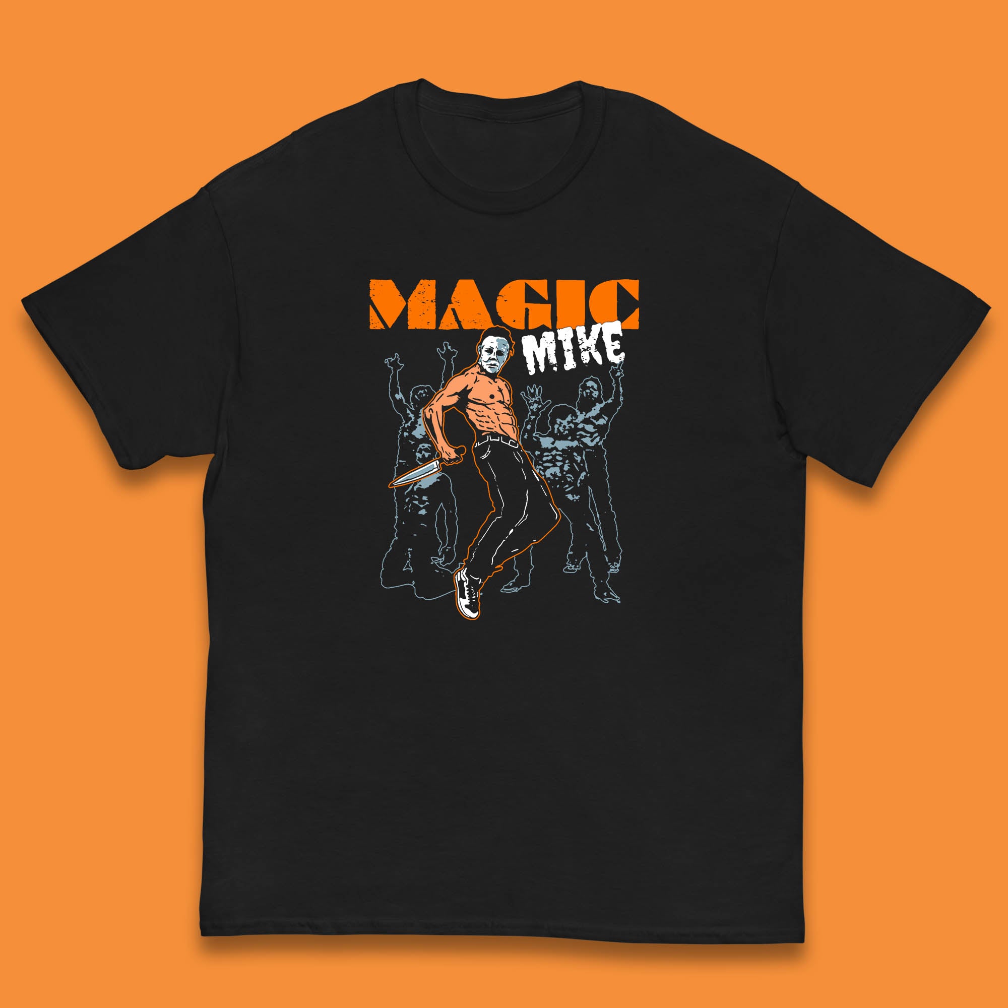 Magic Mike Halloween Michael Myers Horror Movie Vintage Retro Horror Night Movie Kids T Shirt 110