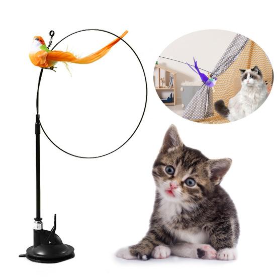 Yousheng Cat Teaser Toy Suction Cup Base Exercise Training Interactive Toy Funny Cat Toy Pet Stick Toy for Kitten
