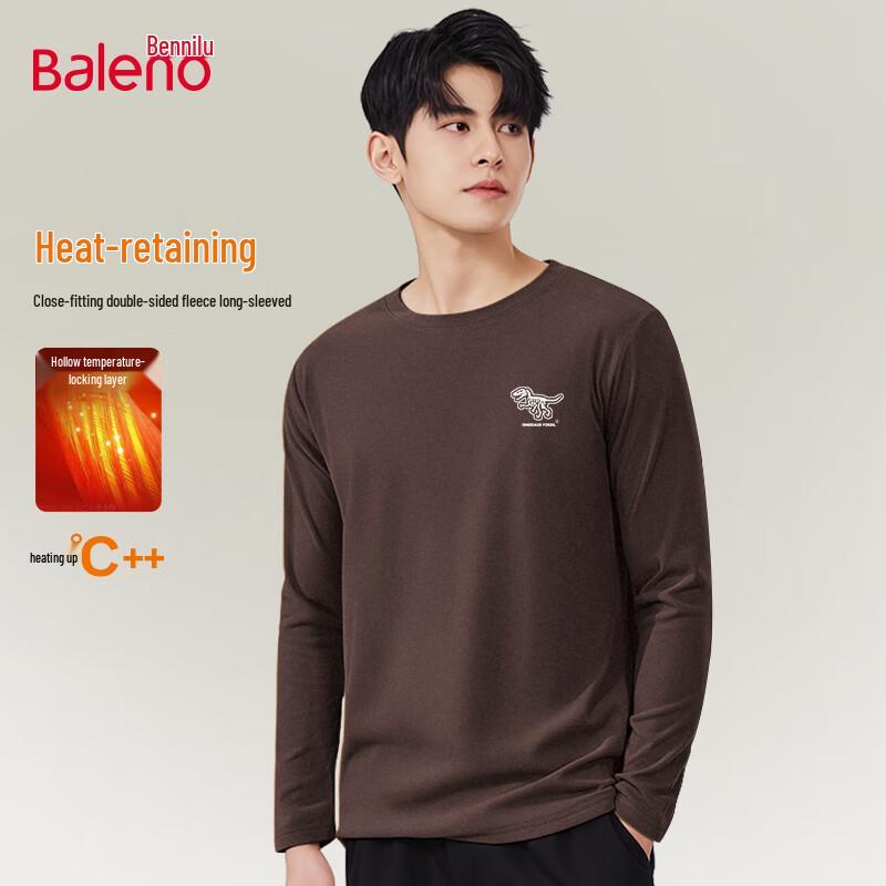 

Baleno Men s Double-Sided Fleece Thermal T-Shirt with Dinosaur Print 3XL