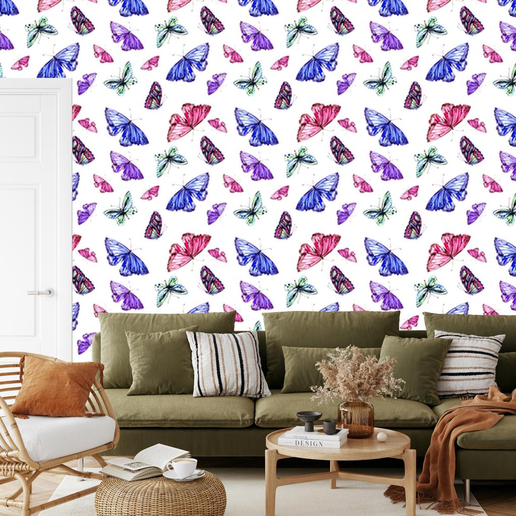 Colorful Butterflies Nature Wallpaper for Living Room and Bedroom 50x1000