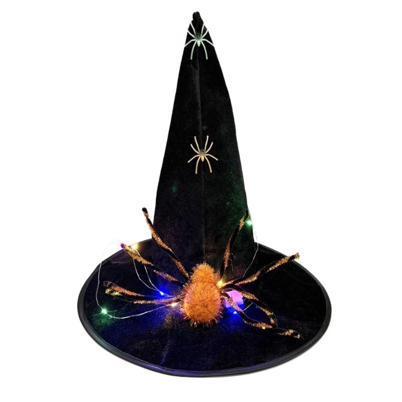 Halloween Wizard Hat Light Up Witch Hat Witch Caps Wizard Costume Accessories for Masquerades Party Decor Cosplay Props 1