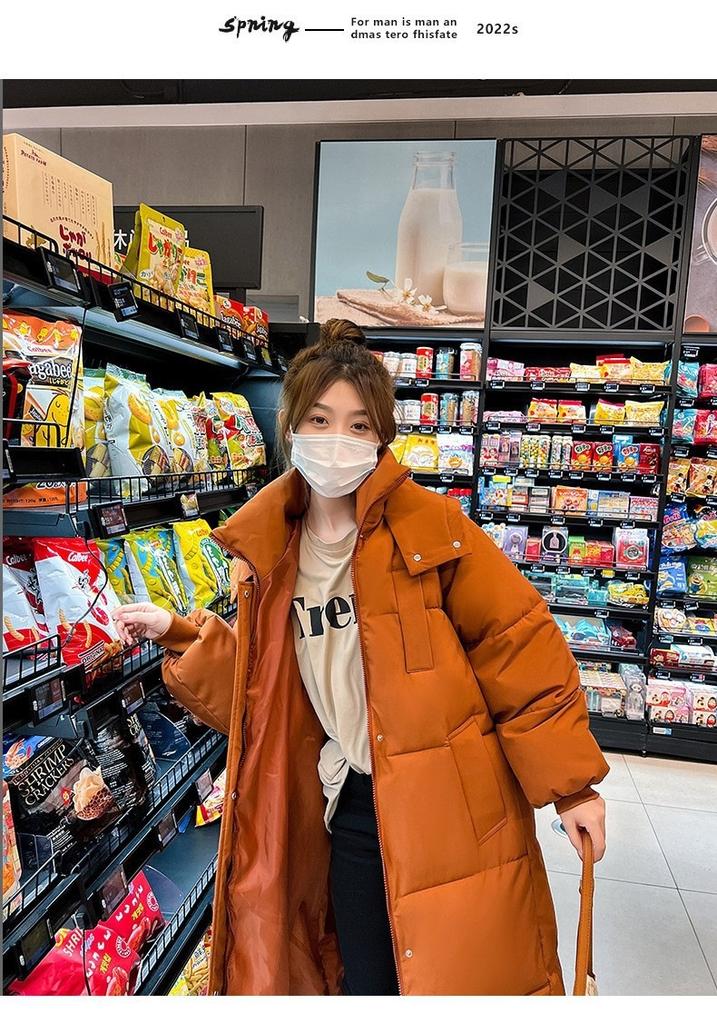 Long over the knee winter new cotton-padded clothes women's loose down cotton-padded clothes women's thickened cotton-padded jacket