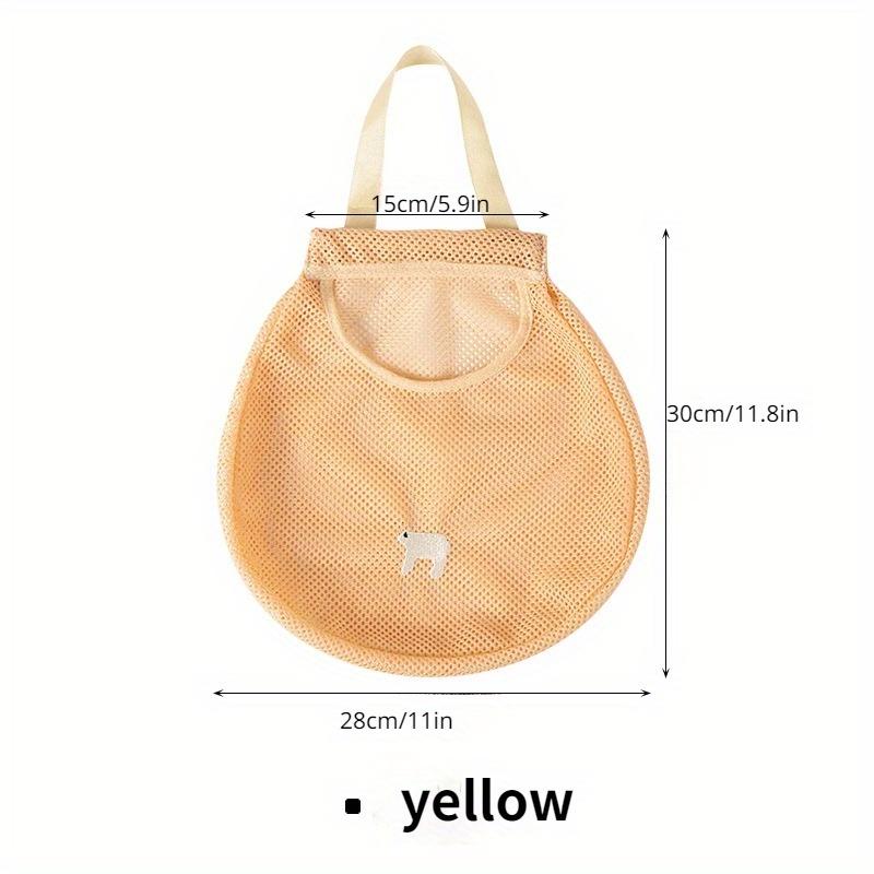 

Kitchen Vegetable Storage Mesh Bag Reusable Fruit Grocery Wall Hanging Shopping Shoulder Bag жовтий