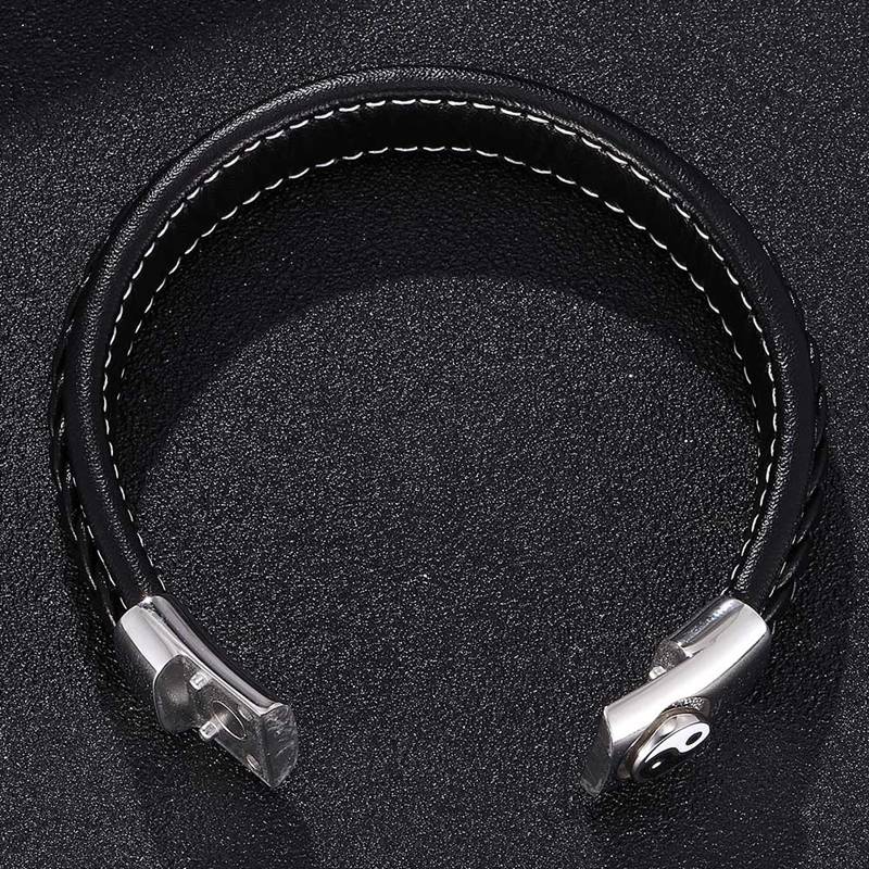 Men Bracelet Chinese Traditional Gossip Stainless Steel Buckle Charm Bracelet Bangle Male Wristband Gift