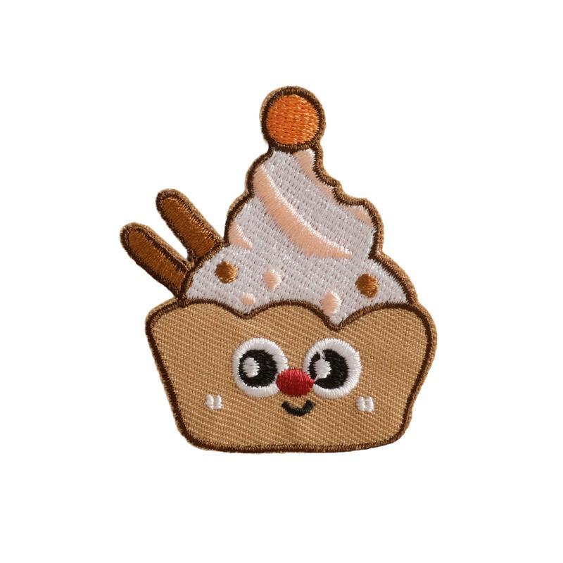 Embroidery Label Self-adhesive Patch Sticker Cartoon Food Series Original Cloth Label Clothing Accessories DIY Embroidery Sticker Cloth Sticker