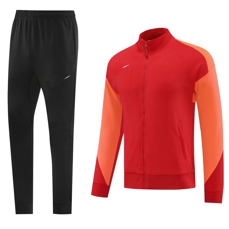 2425 Autumn And Winter Long Pull Paris Football Jersey Appearance Training Jersey Jacket Light Plate No Team Logo Set