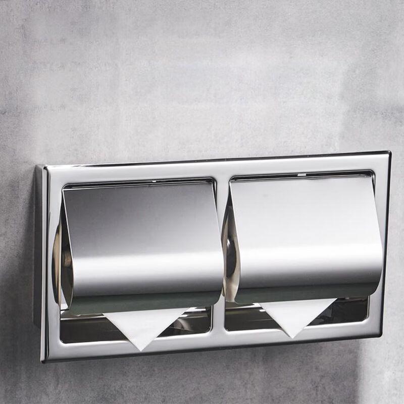 Shixun Recessed Stainless Steel Double Toilet Paper Holder