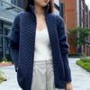 Autumn Winter Thick Turtleneck Cashmere Knitted Cardigan Women Casual Knit Loose Wool Sweater Larg Size Female Jacket Tops