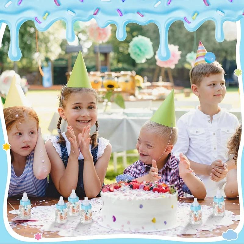 12Pcs Baby Bottle Baby Shower Favor Plastic Candy Bottle Mini Feeding Bottle for Birthday Baby Shower Gift Decor