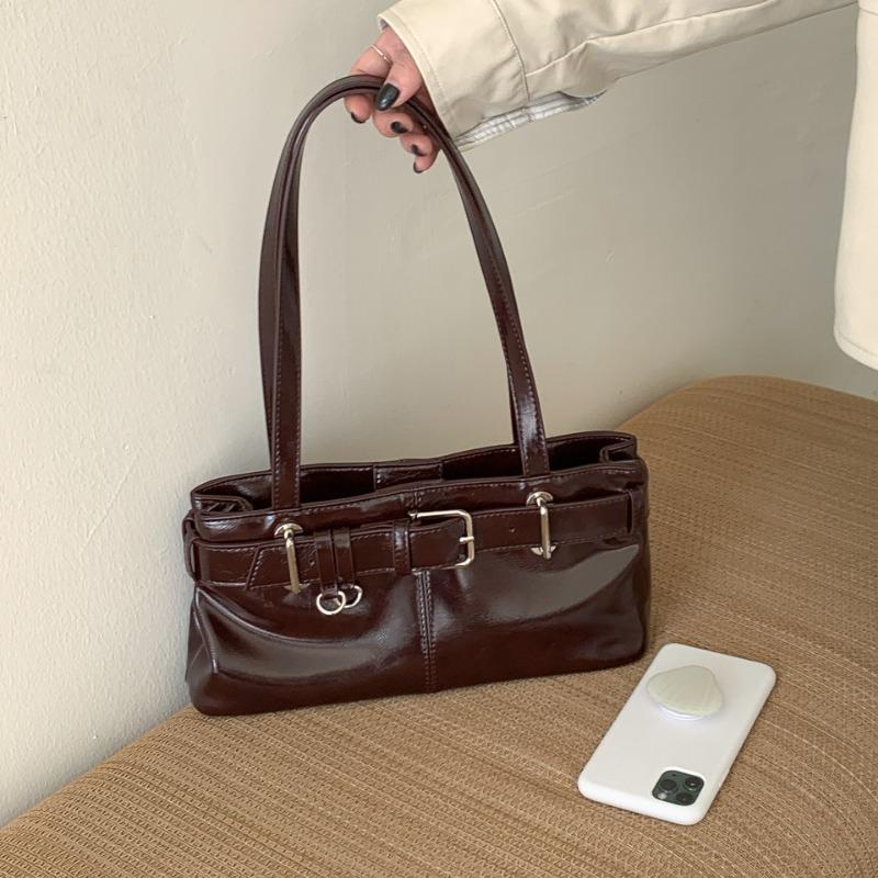 Niche trendy underarm bag women's retro belt portable small square bag fashionable versatile commuter shoulder bag women