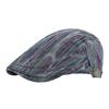 2025 New Distressed Striped Flat Cap for Men Women Individual Graffiti Ink Mark Beret British Retro Newsboy Hat Breathable Summer Cabbie Hat