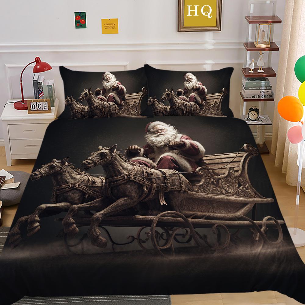 

Рождественская печать 3D-печать Полиэстеровая наволочка Пододеяльник Набор из двух или трех предметов EU Single 135*200