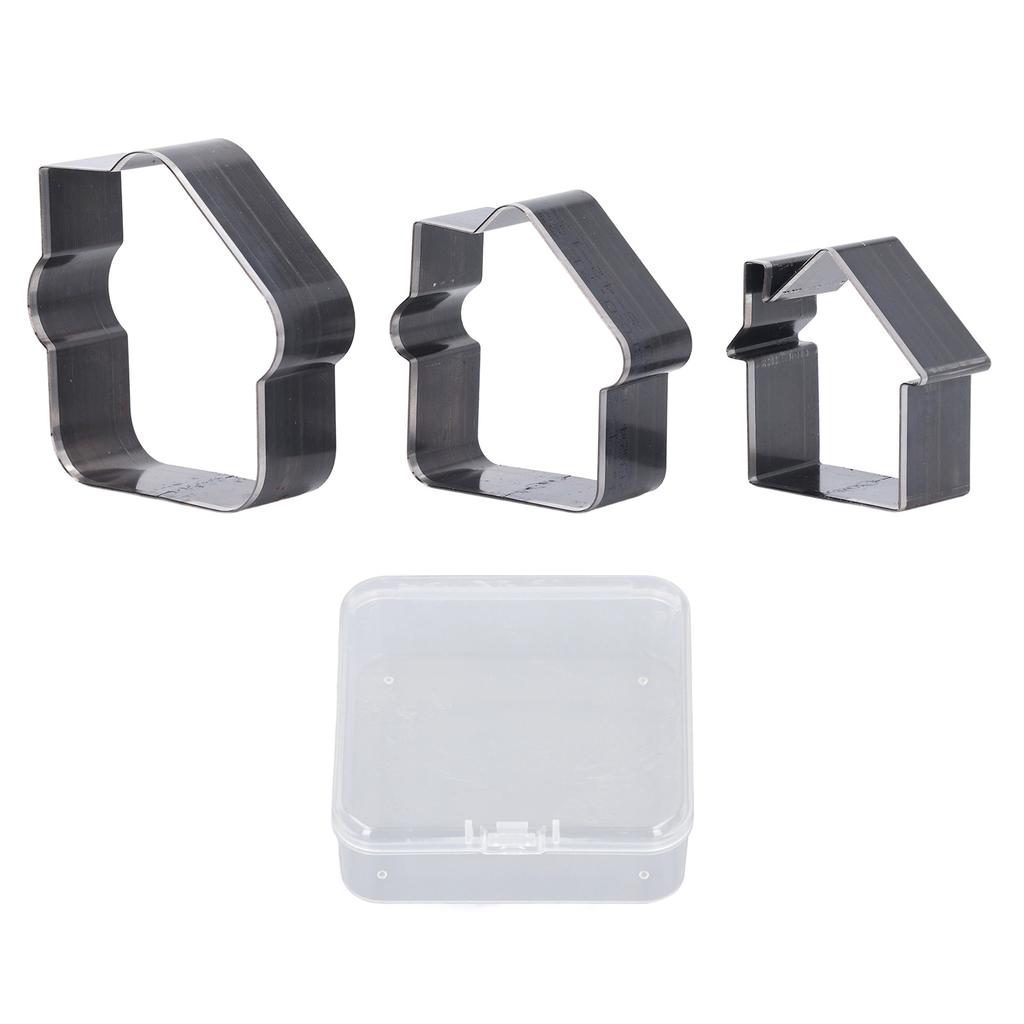 3 Stück Lederstanzform Legierter Stahl 73 62 52mm Hausförmige Lederstanzen Bastelformwerkzeug