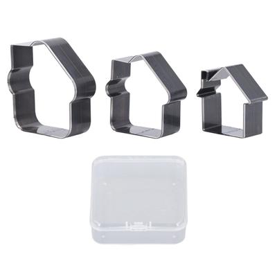 3 Adet Deri Kesme Kalıbı Alaşımlı Çelik 73 62 52mm Ev Şeklinde Deri Kesme Kalıpları El Sanatları Şekillendirme Aracı