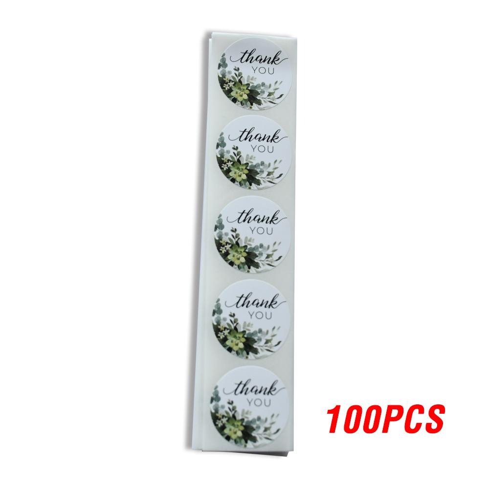100-500pcs 4 Types Floral Thank You Sticker For Seal Label Scrapbooking Christmas Sticker Decoration Sticker Stationery Sticke