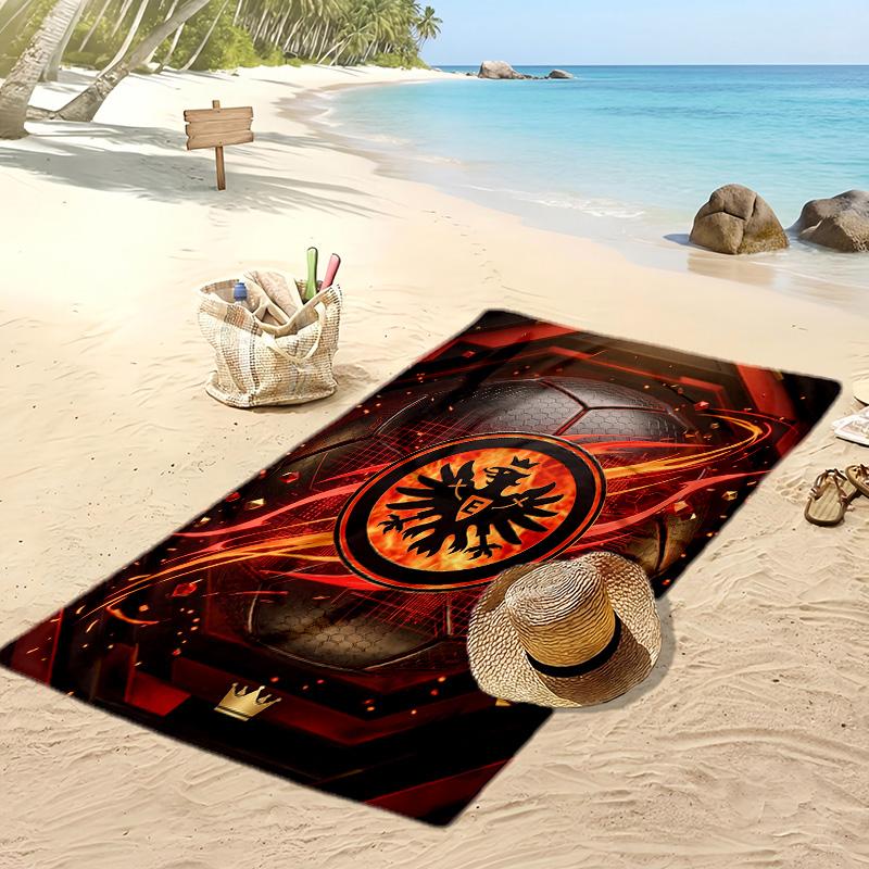 Asciugamano da Spiaggia con Stampa del Club di Calcio Eintracht Frankfurt, Asciugamano Grande Morbido Asciugatura Rapida per Spiaggia Campeggio Nuoto