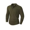 Men's Solid Color Button Lapel Long Sleeve Top Men's Casual Fashion Long Sleeve Top