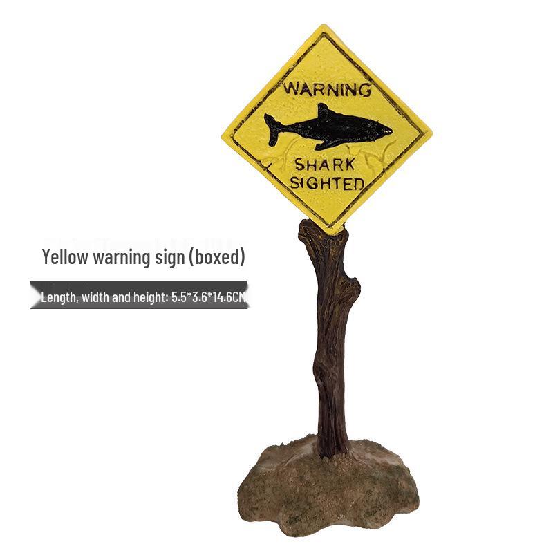 Cartoon Fish Tank Decor: Resin Road Sign Ornament for Aquariums