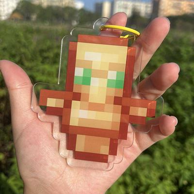 My World Çevre Birimleri 10CM Ekstra Büyük Minecraft Ölümsüz Totemi Akrilik Anahtarlık Kolye Ucu