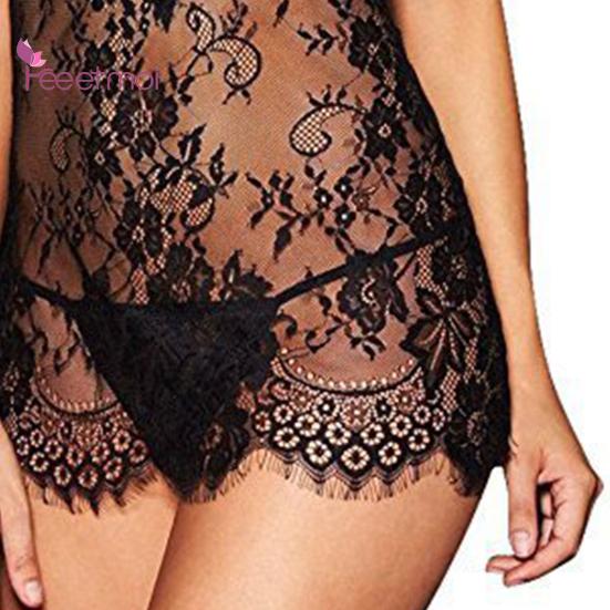 2 Teile/satz Dame Pyjamas Durchsichtige Spitze Schlaf Colthes Sexy Sexy Tragen Dünne Frauen zum Schlafen