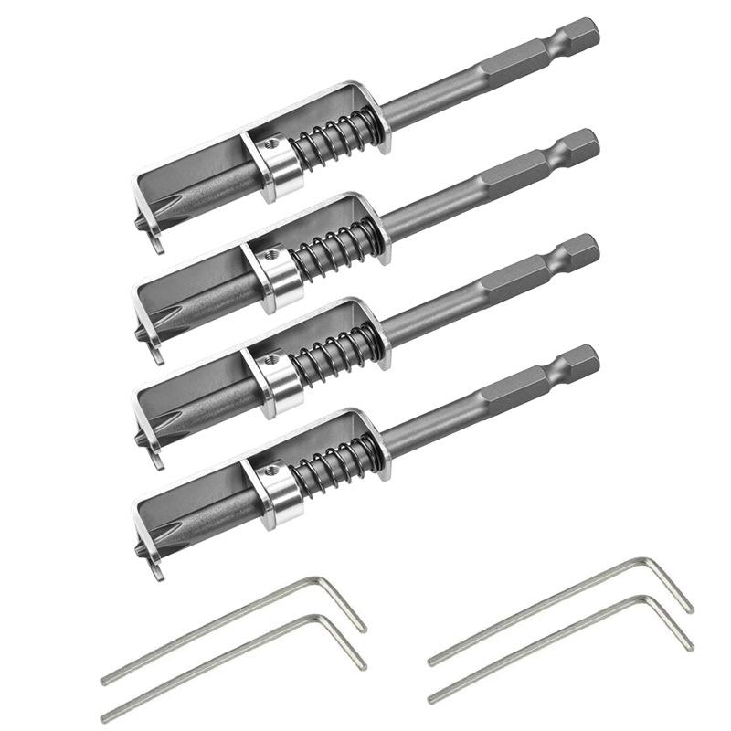 2-Piece Anti-Drop Spring-Loaded Screw Fixing Drill Bit Tool