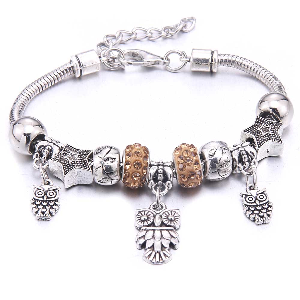 Papa snap Women Bracelet Colorful Crystal Charm Bracelet for Women DIY Beads Bracelets & Bangles Jewelry Gift