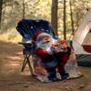 Christmas Santa Claus Theme Printed Blanket - Perfect for Couch, Bed, Travel & Outdoor Use | Machine Washable, Cozy & Durable.