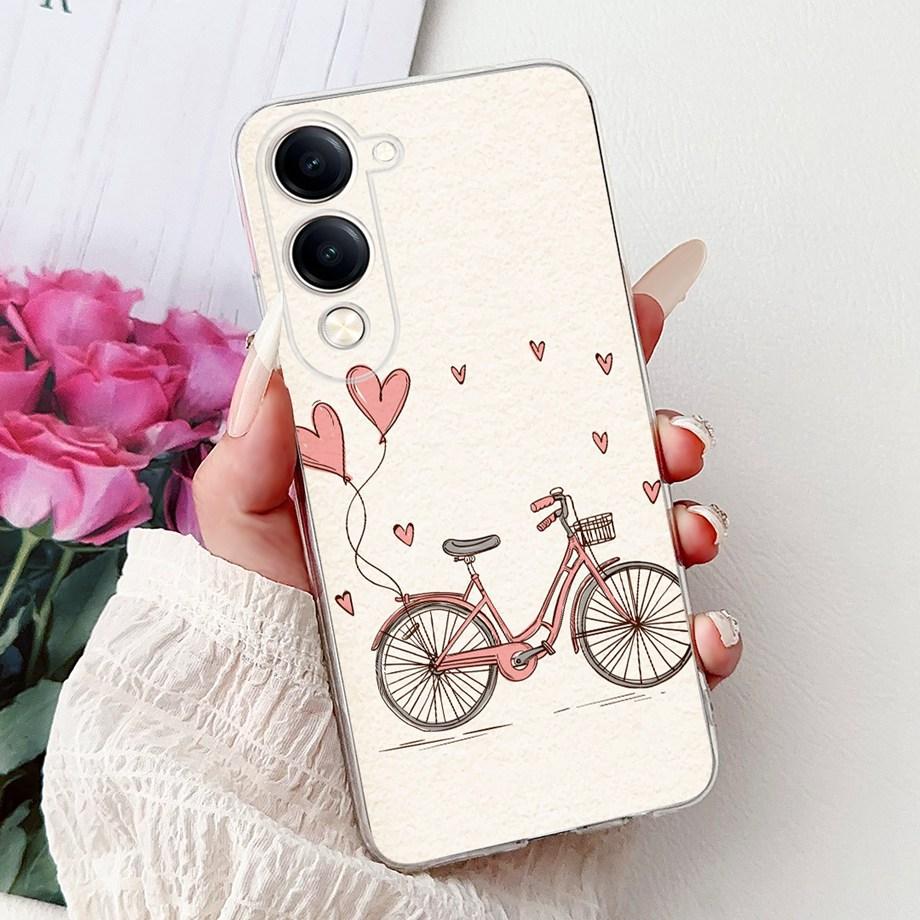 For Vivo Y29s Y29 4G 5G / Vivo Y04 4G Back Cover Girly Fashion Flower Butterfly Painting Case Soft TPU Clear Slim Silicone Funda