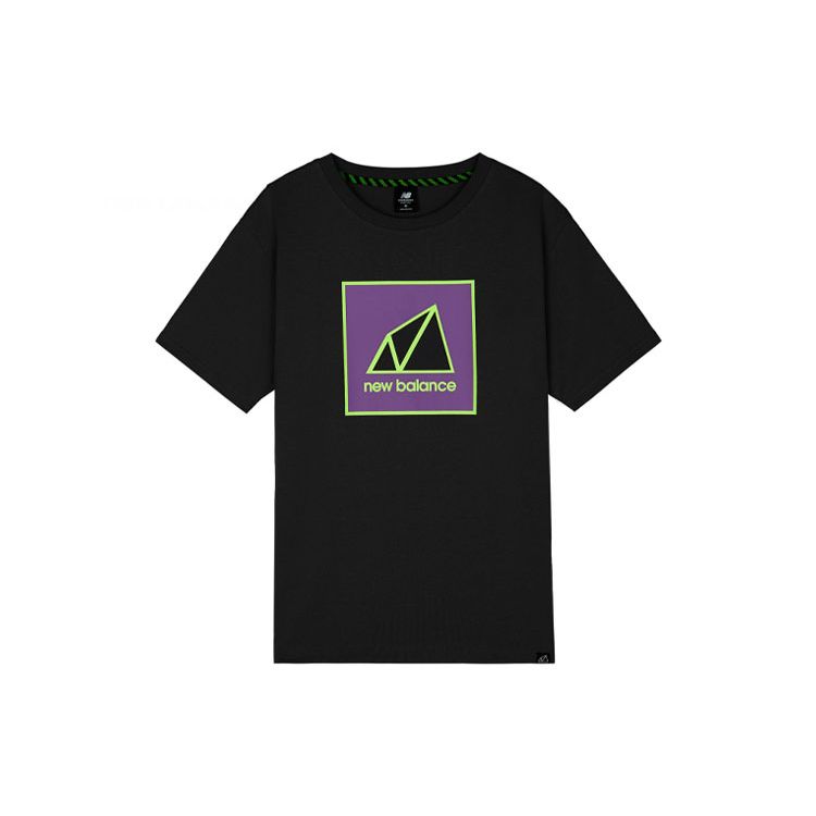 

Спортивная футболка с круглым вырезом New Balance с принтом, мужские топы, черная AMT11585-BK