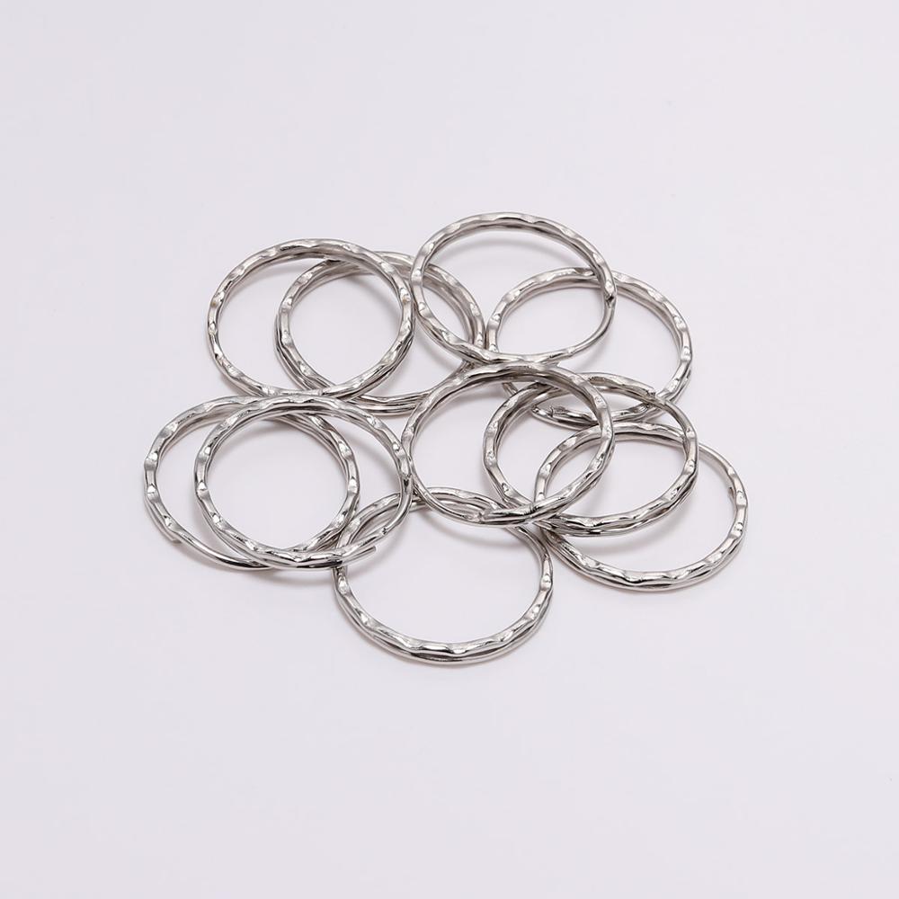 30pcs/lot Rhodium Color Split Rings 25mm Llaveros Clasp Findings for DIY Jewelry Making Accessories