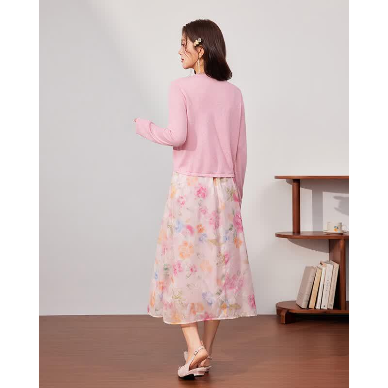 IEF 2026 Summer Floral French Style Long Dress