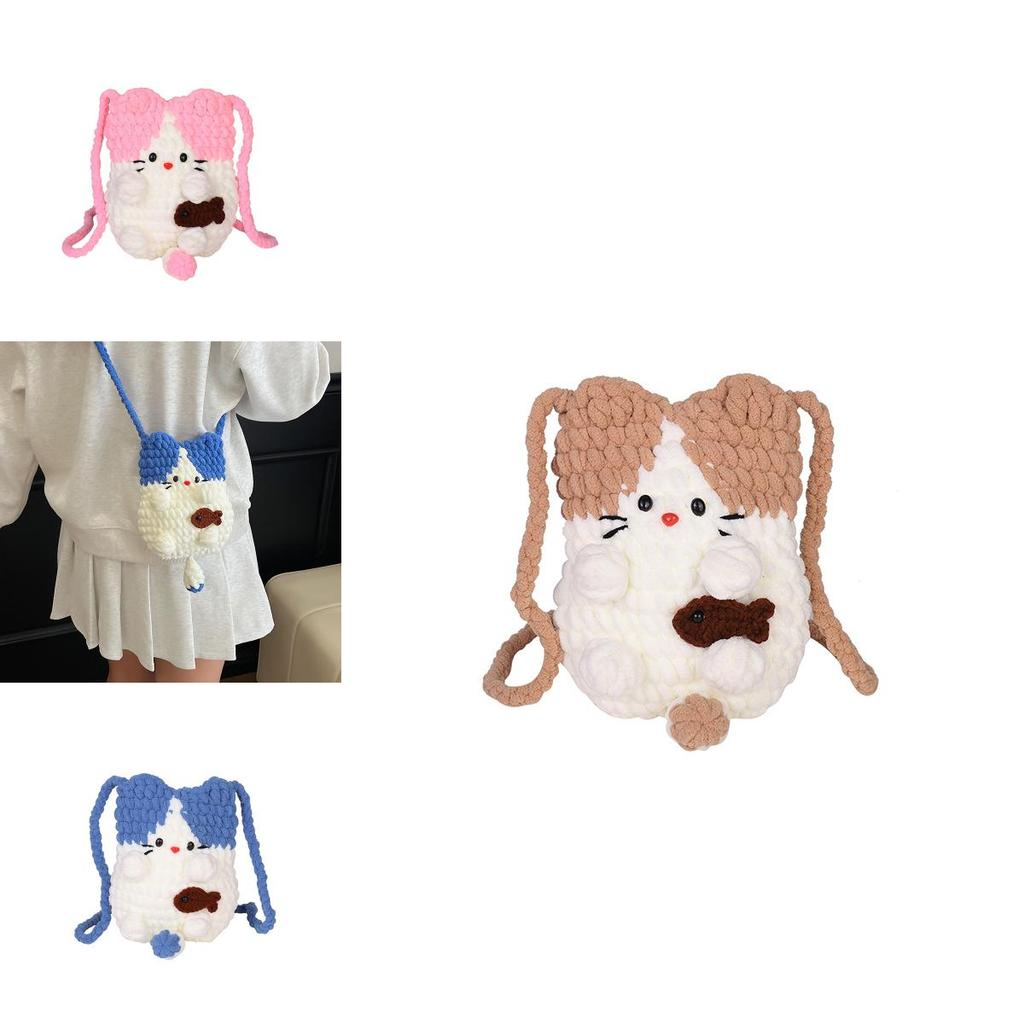 Sweet Girl Wool Weaving Phone Purse With Lightweight Breathability For School And Outings